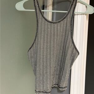 We The Free Black and White Striped Tank Top
